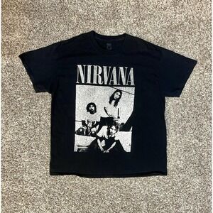 Nirvana 2013 Kurt Cobain Rock Black & White Graphic Concert T-Shirt Sz XL